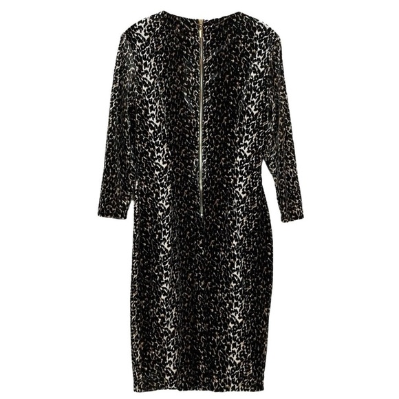 Vtg Cache Velvet Leopard Print Keyhole Stretch Cocktail Dress Brown Black Size 8 - Picture 2 of 6